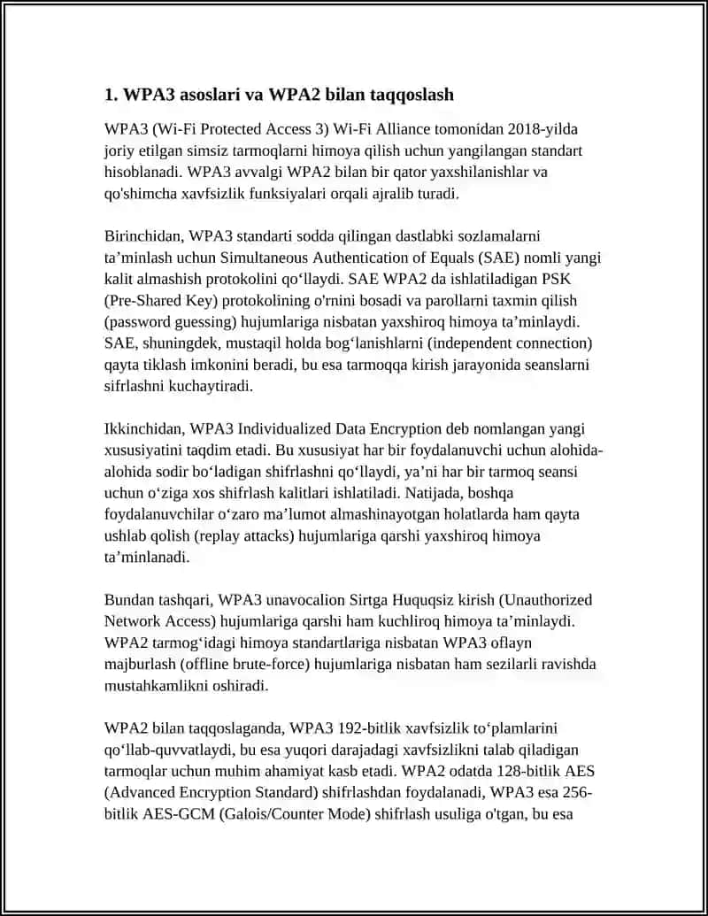 WI-FI TARMOQLARINI HIMOYA QILISHNING ZAMONAVIY USULLARI: WPA3, MAC FILTERING VA SSID BOSHQARUVI 3