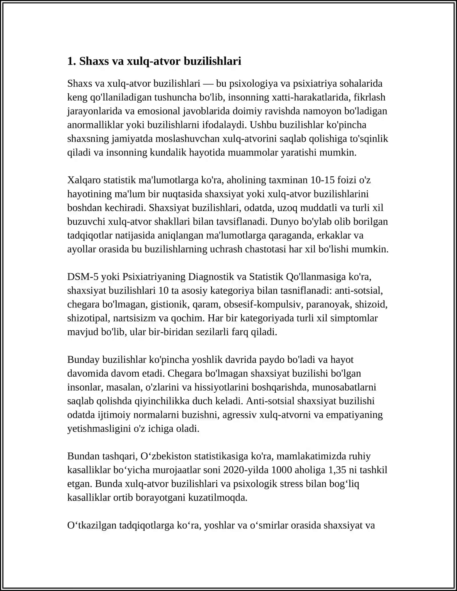 SHAXS VA MOSLASHUV BUZILISHLARI 3