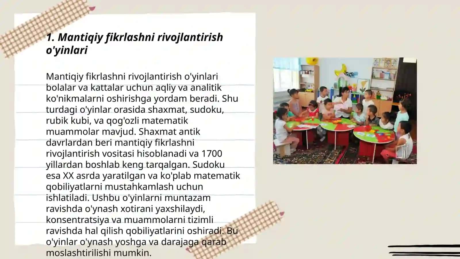 Aqliy tarbiyaga oid taʼlimiy oʻyinlar 3
