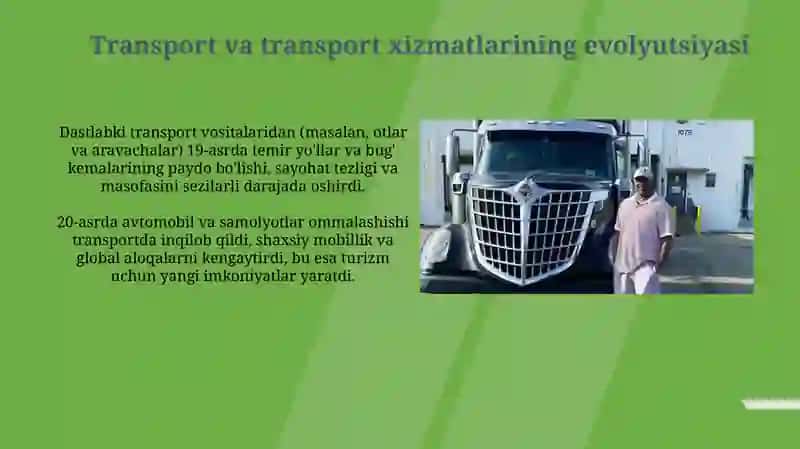 Transport va transport xizmatlarining evolyutsiyasi 3