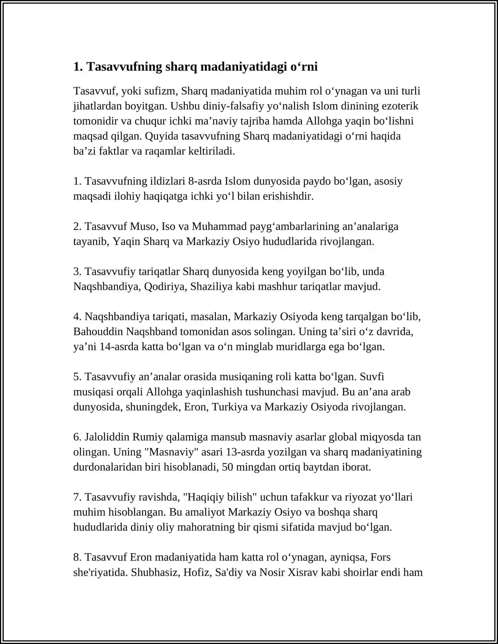 TASAVVUF TA'LIMOTINING SHARQ MADANIYATIGA TASIRI 3