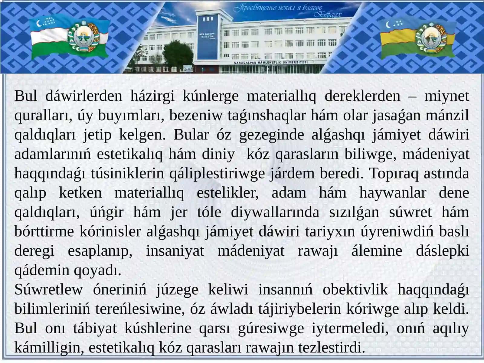 ORTA AZIYАNÍŃ ORNAMENTI HÁM SÚWRETLEW ÓNERI 3