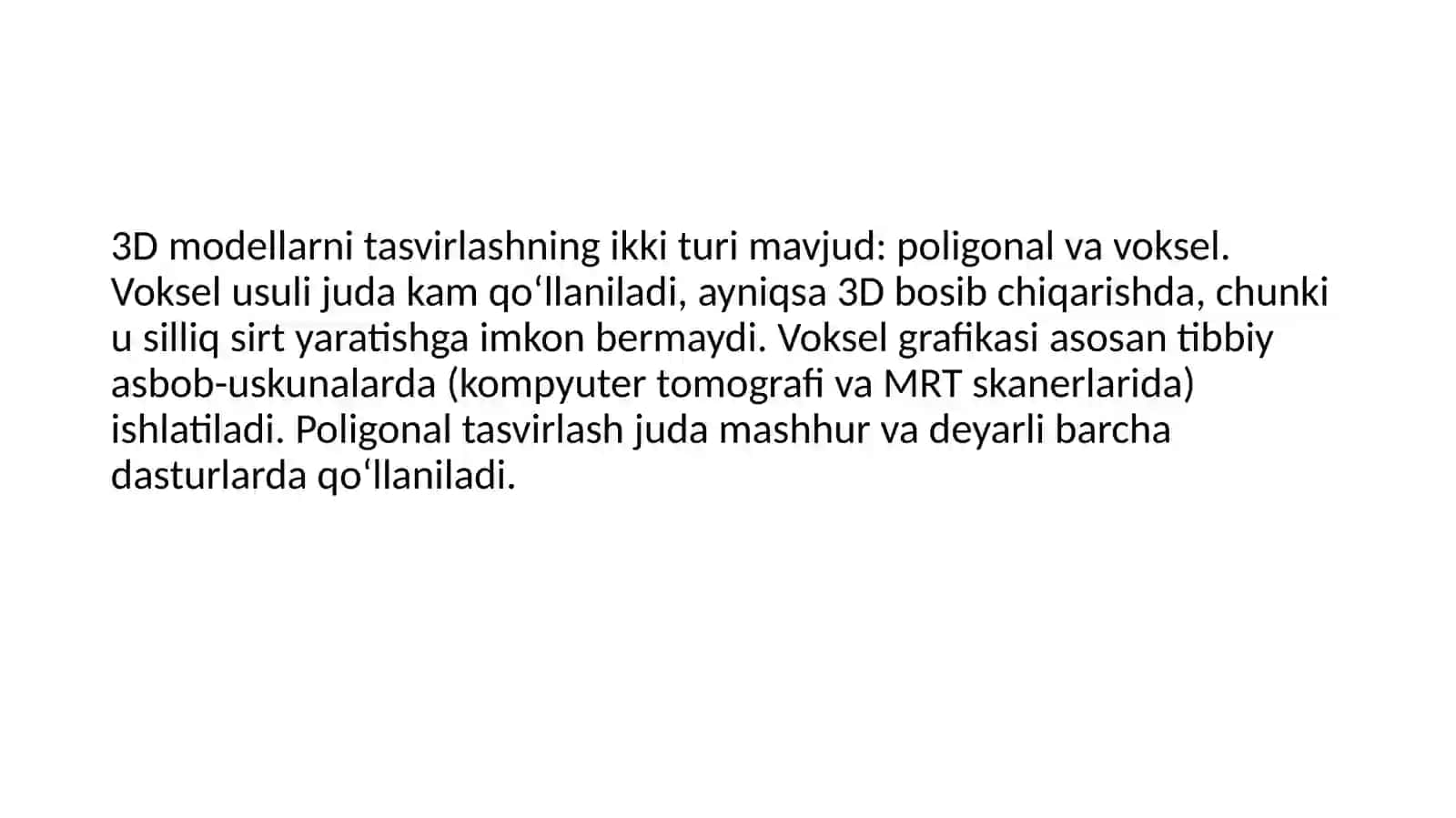 Uch o’lchamligiometrik modellash 3