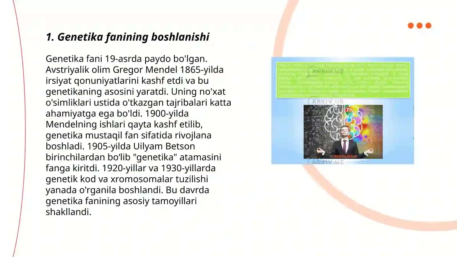 Genetika fanining tarixi va istiqbolari 3