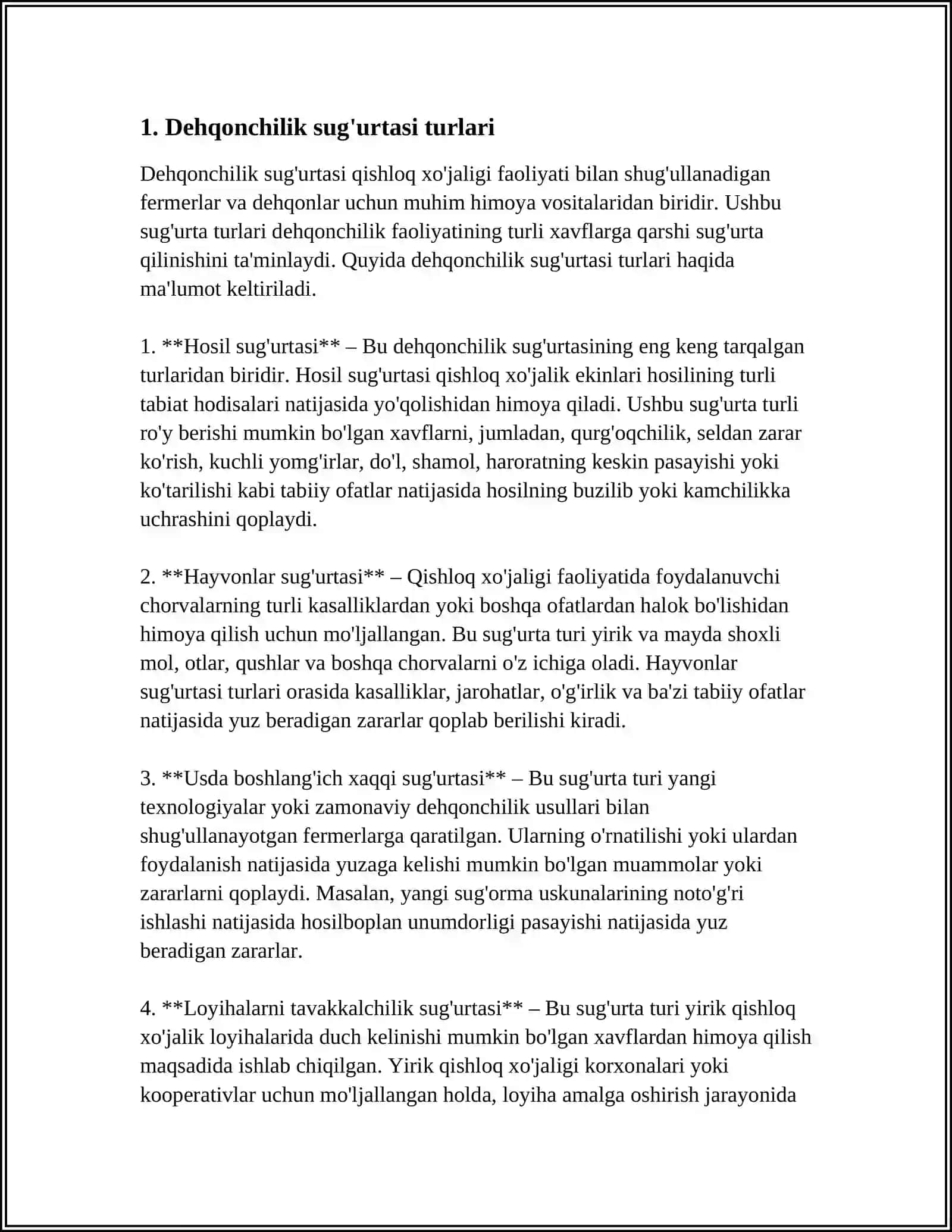 Dehqonchilik sug'urtasi turlari 3