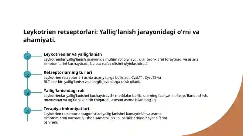 Leykotrien retseptorlariga tasir etuvchi dori vositalari 3
