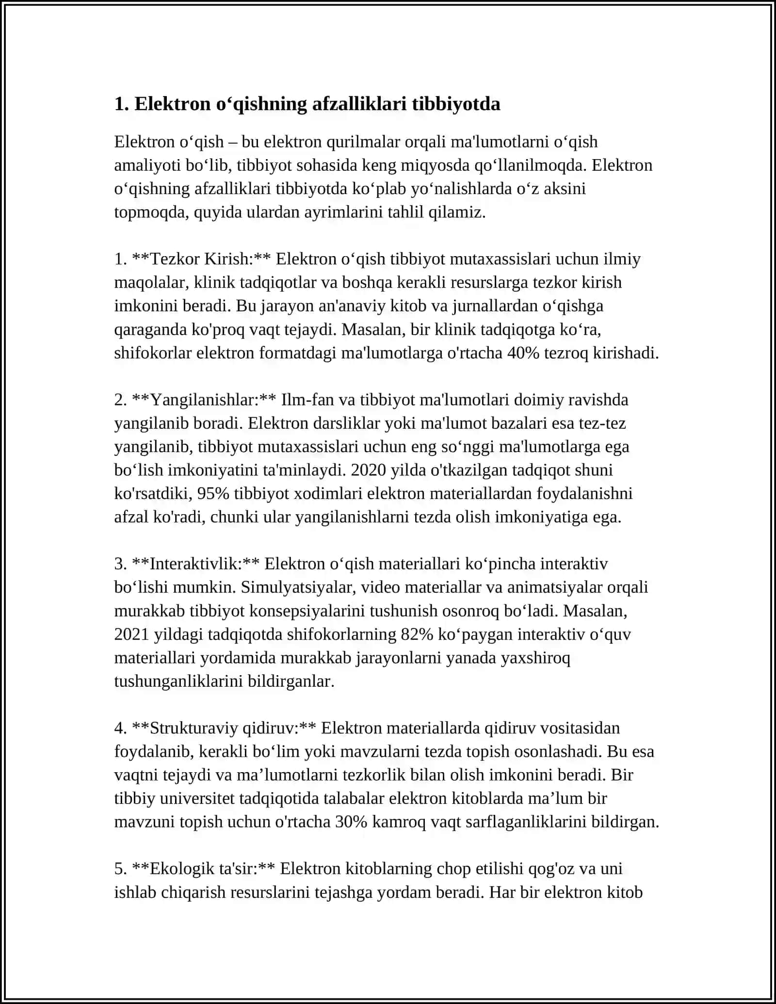 TIBBIYOTDA ELEKTRON VA MASOFAVIY OʻQISH 3