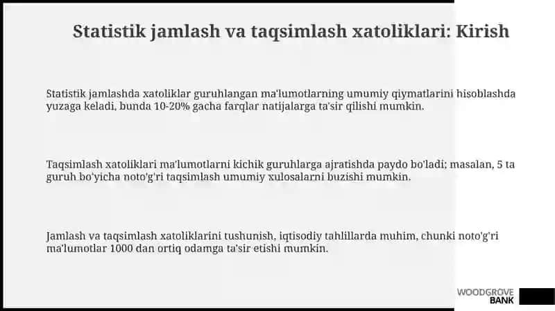 Statistik to'plam va taqsimot xatolari 3