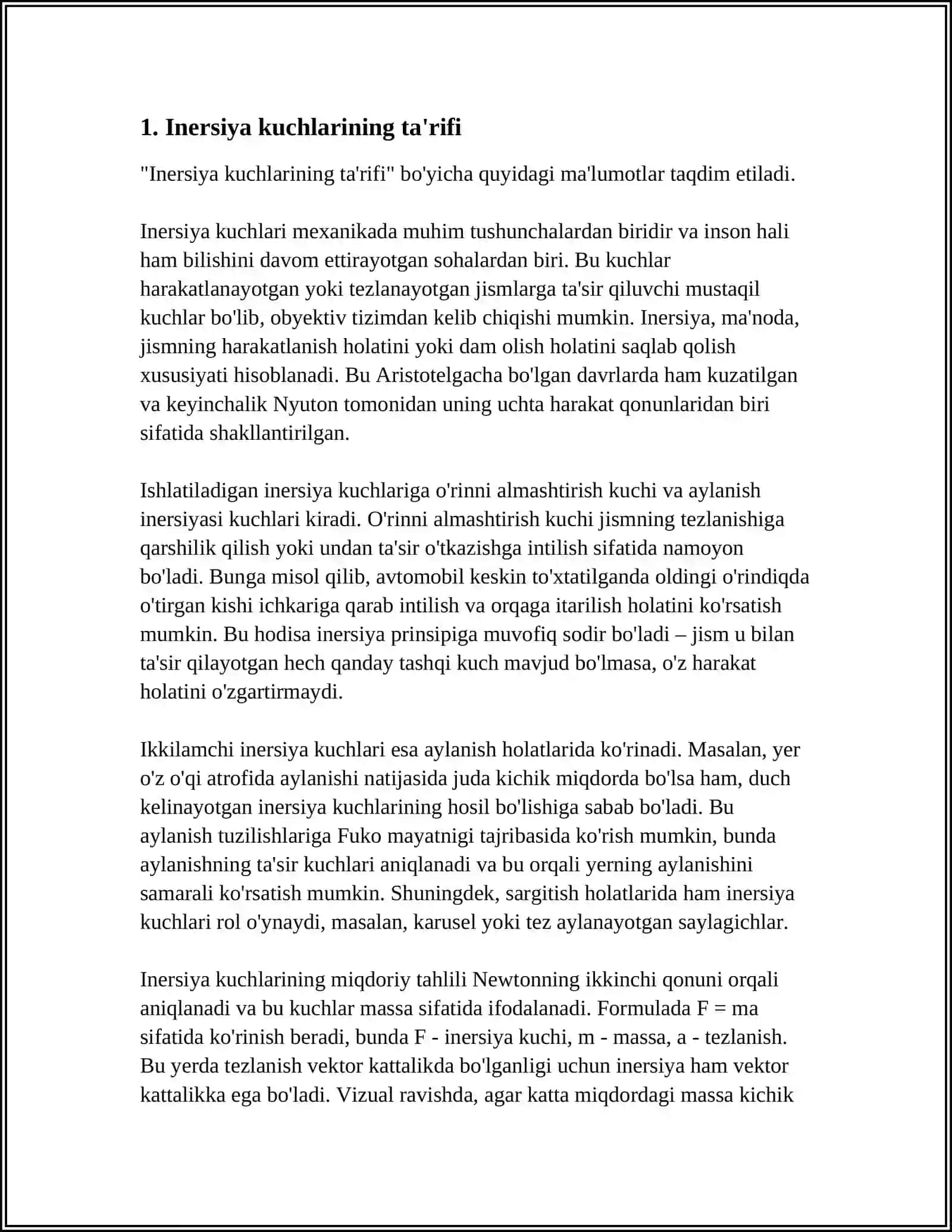 NOINERSIAL SANOQ TIZIMLARIDAGI INERSIYA KUCHLARI 3