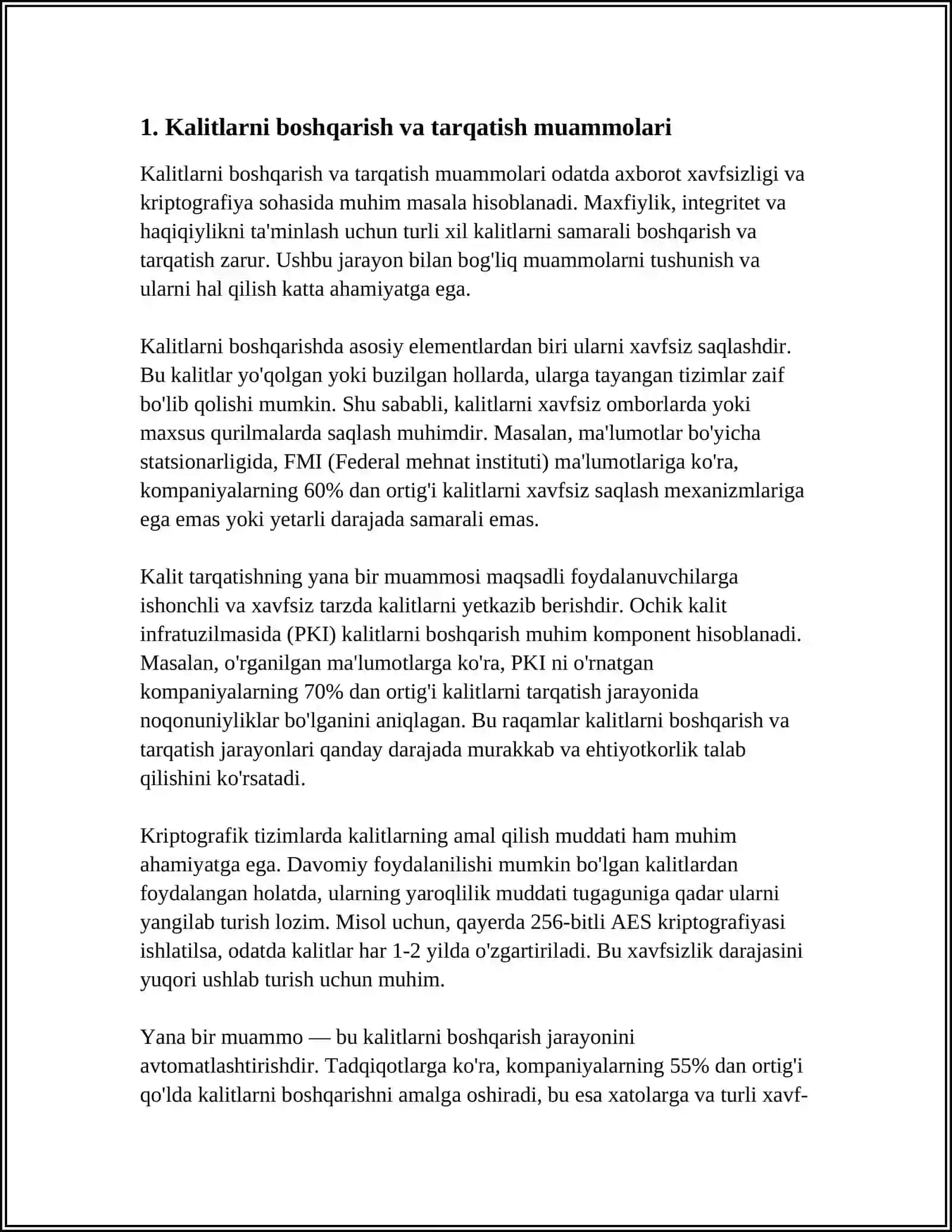 SIMMETRIK KRIPTOTIZIMLARDAGI MUAMMOLAR 3