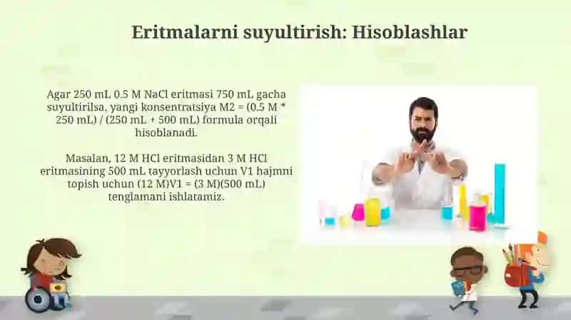Eruvchanlik va eritmalar konsentratsiyasi va undagi hisoblashlar 3
