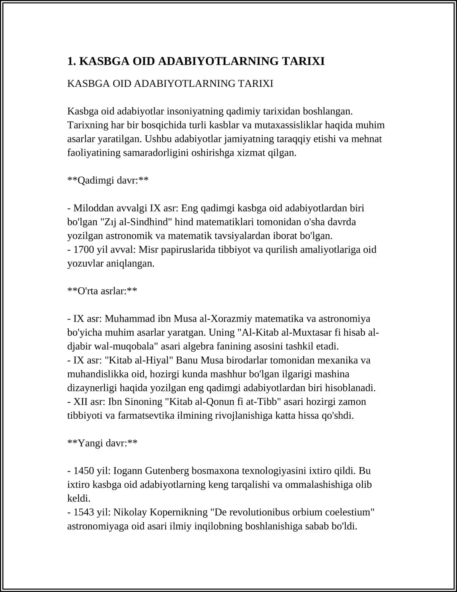 KASBGA OID ADABIYOTLAR ANNOTATSIYASI 3