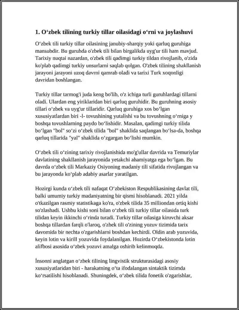 O'zbek tili va uning tillar tizimidagi o'rni 3
