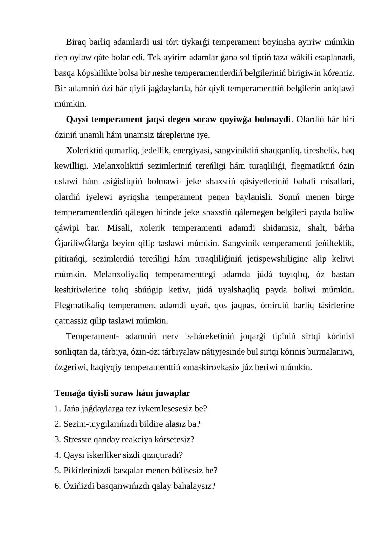 Temperament-shaxs strukturası sıpatında 3