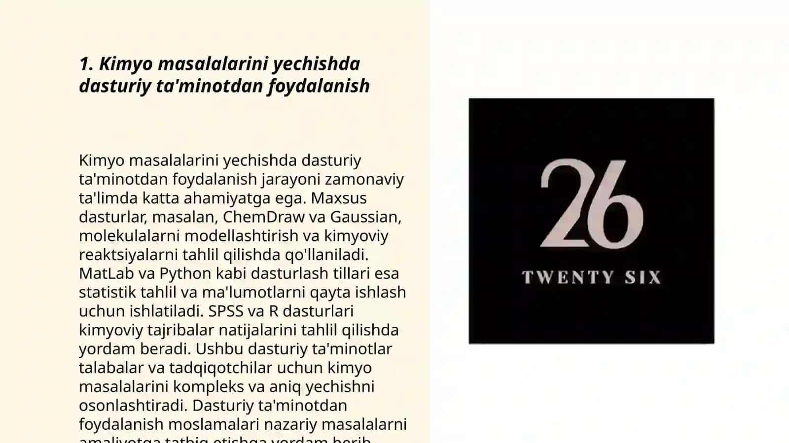 Kimyo masalalarini yechishda kompyuterdan foydalanish 3