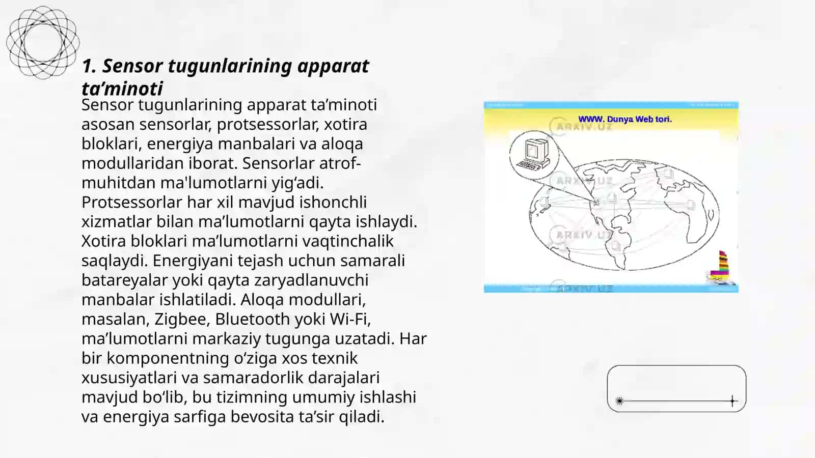 Sensor tugunlarining apparat va dasturiy ta’minoti 3