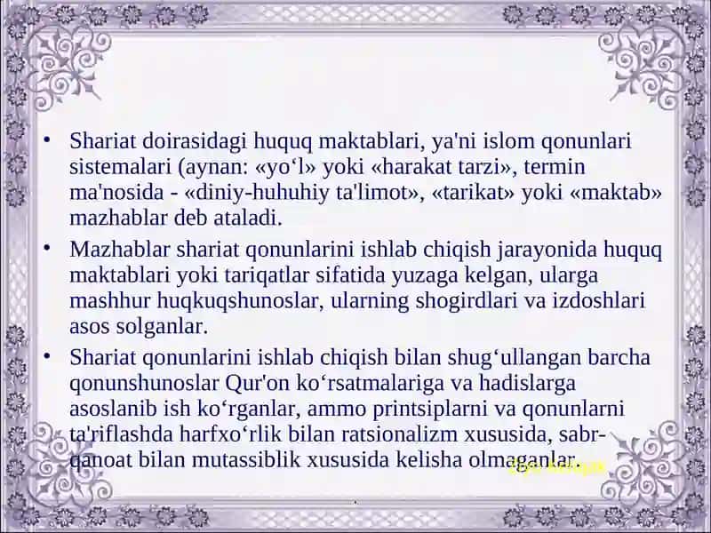 Islomdagimazhablar,ularning kelib chiqish sabablari 3