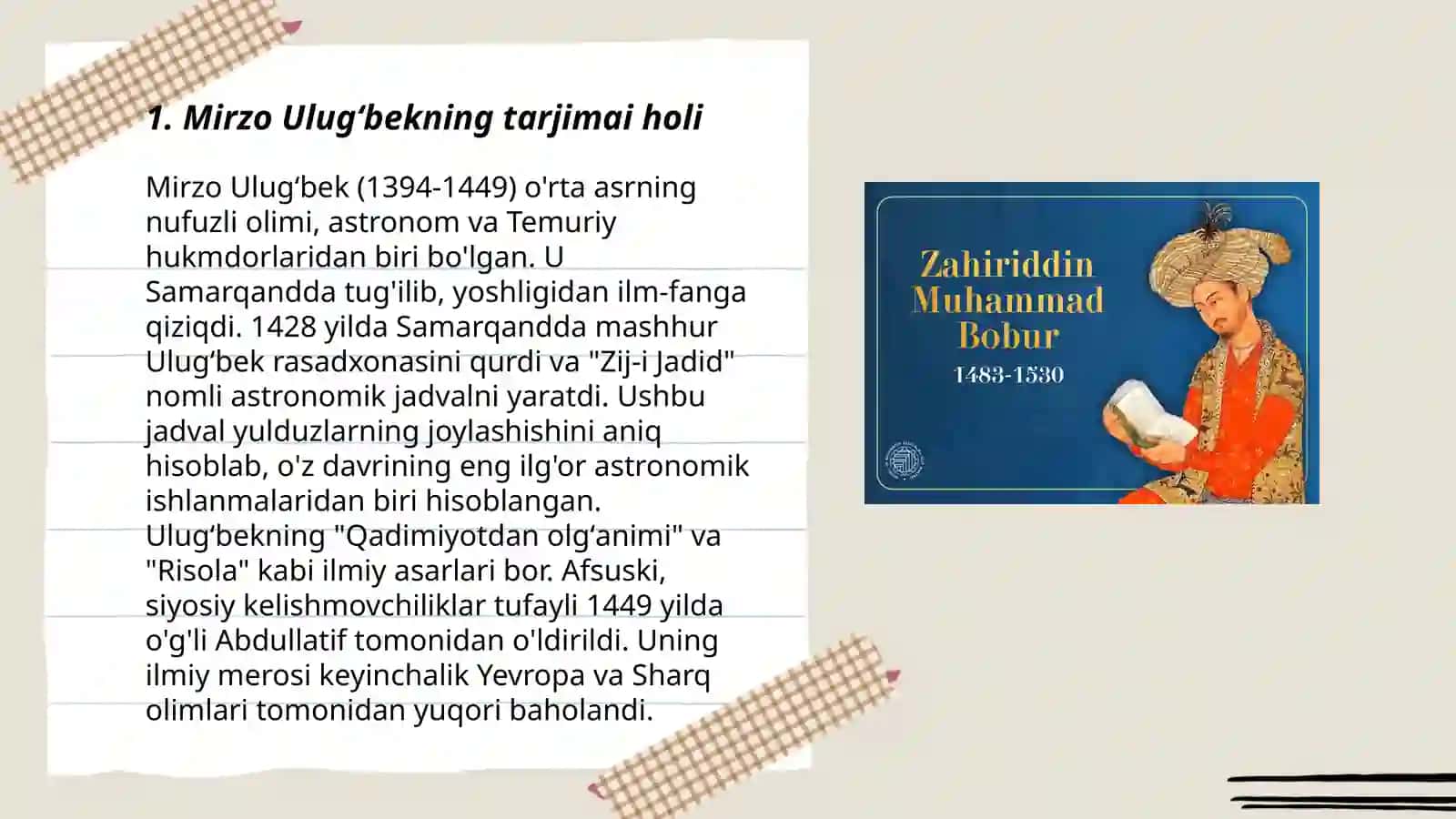 Mirzo Ulugʻbek-davlat arbobi va buyuk olim 3