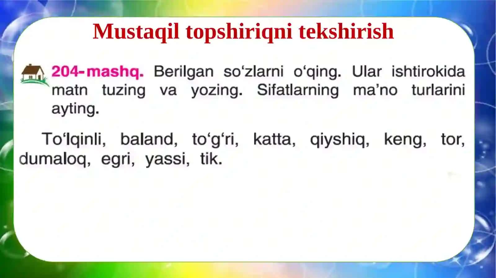 Xil-xususiyatni bildiruvchi sifatlar 3