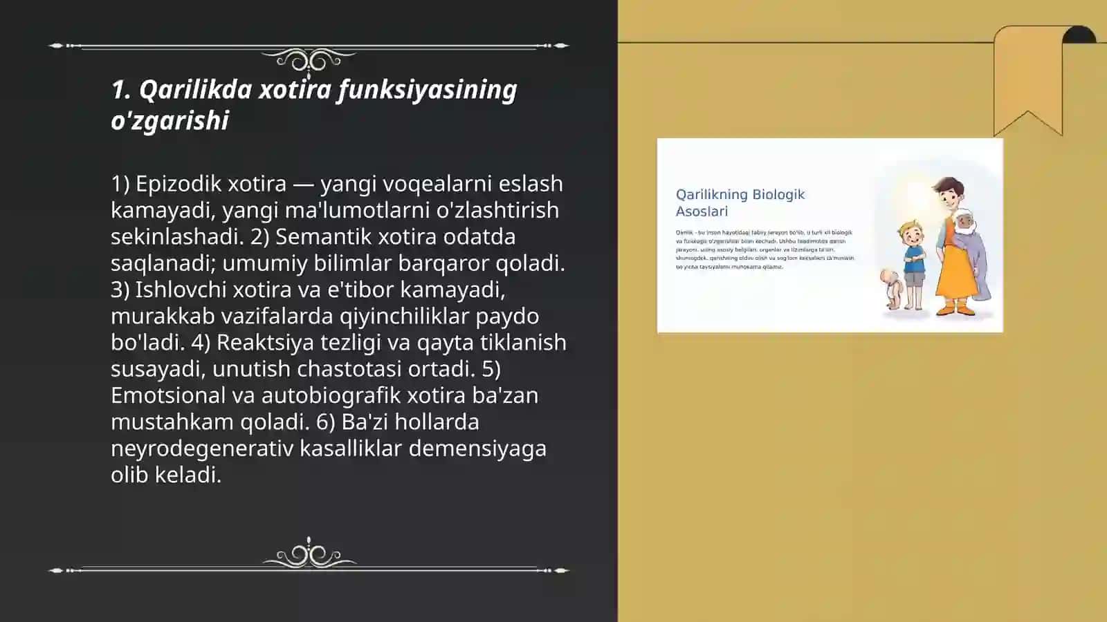 Qarilik davrida bilish jarayonlaridagi o'zgarishlar 3