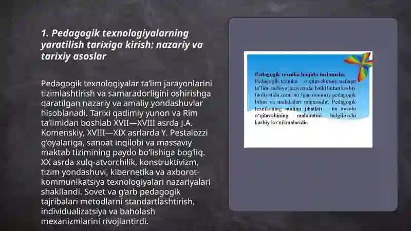 Pedagogik texnologiyalarning yaratilish tarixi 3
