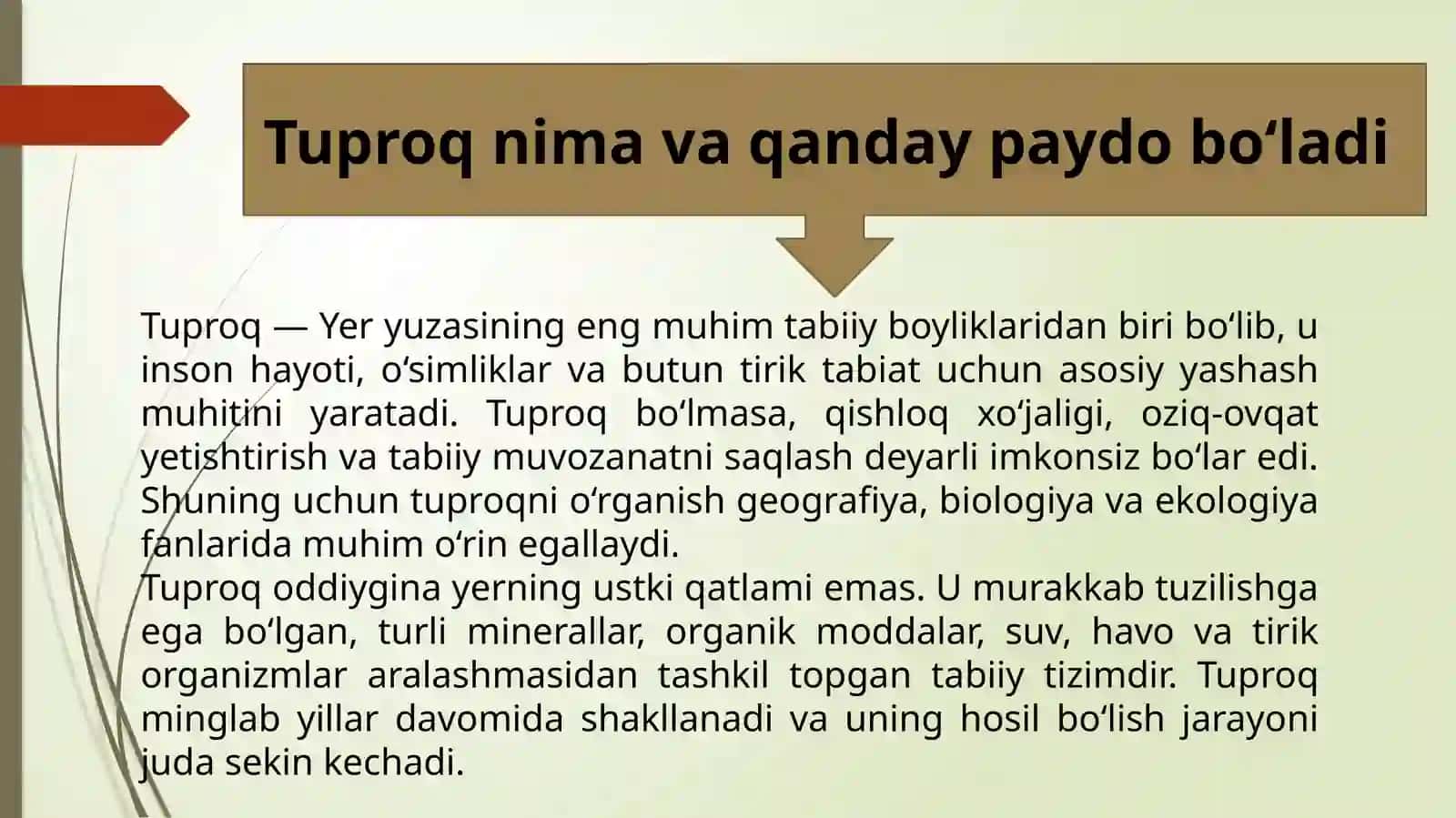 Tuproq turlari va uning ahamiyati 3