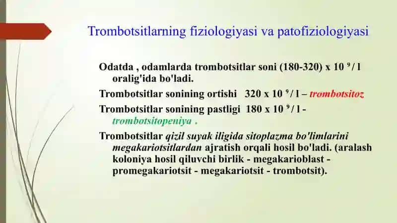 Trombotsitlar fiziologiyasi 3