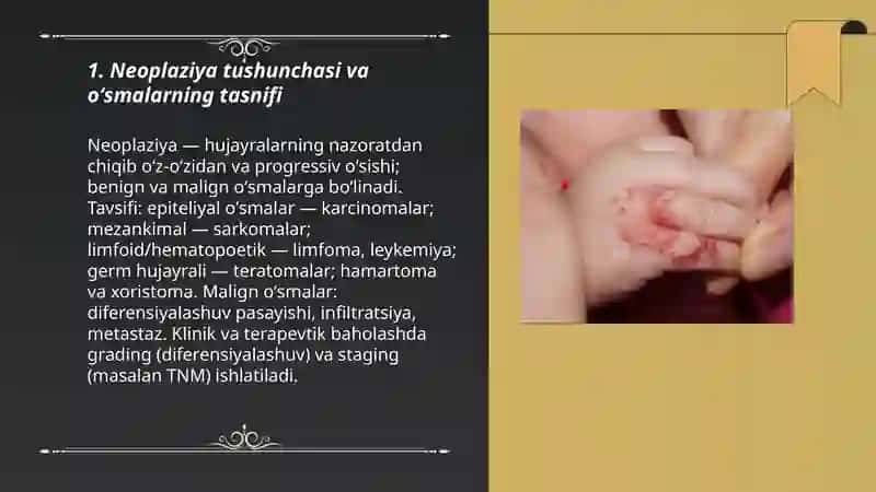 Neoplaziya.Kanserogenezni molekulyar asoslari 3