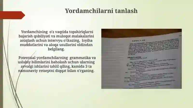Retsept yozishda koʻmakchilar bilan ishlash 3