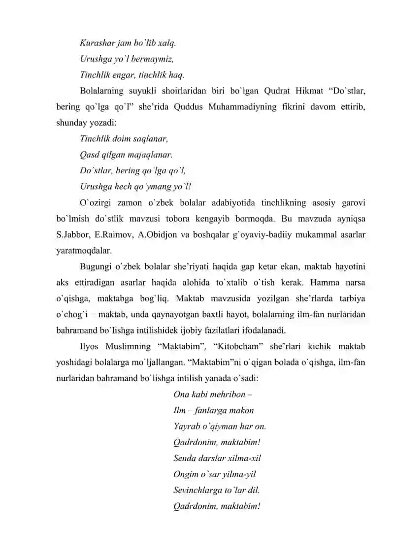 Hozirgi davrdagi o'zbek bolalar adabiyoti 3