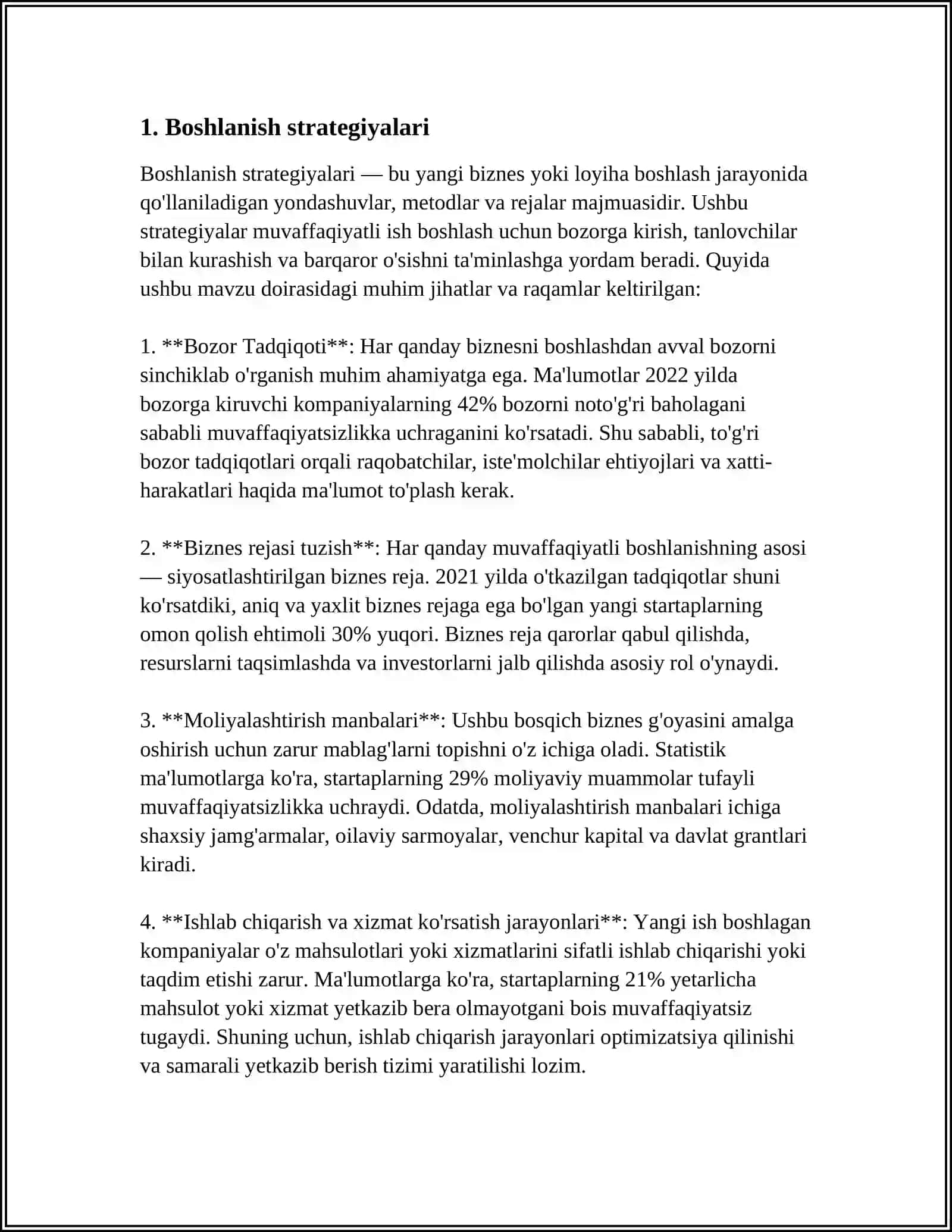 MUSTAQIL ISH Mavzu: START 3