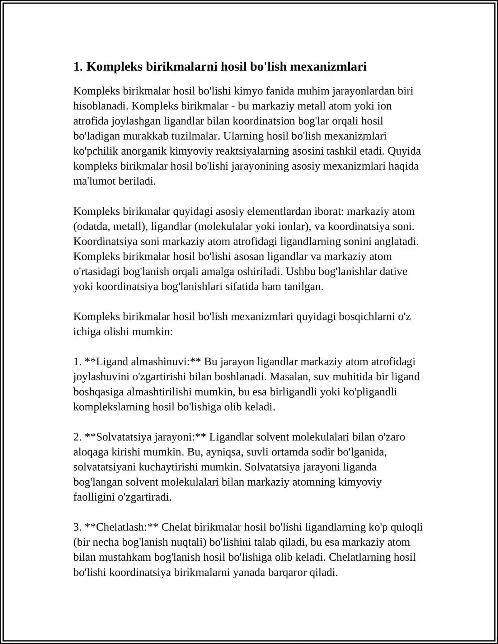Kompleks birikmalar biologik faol moddalar 3