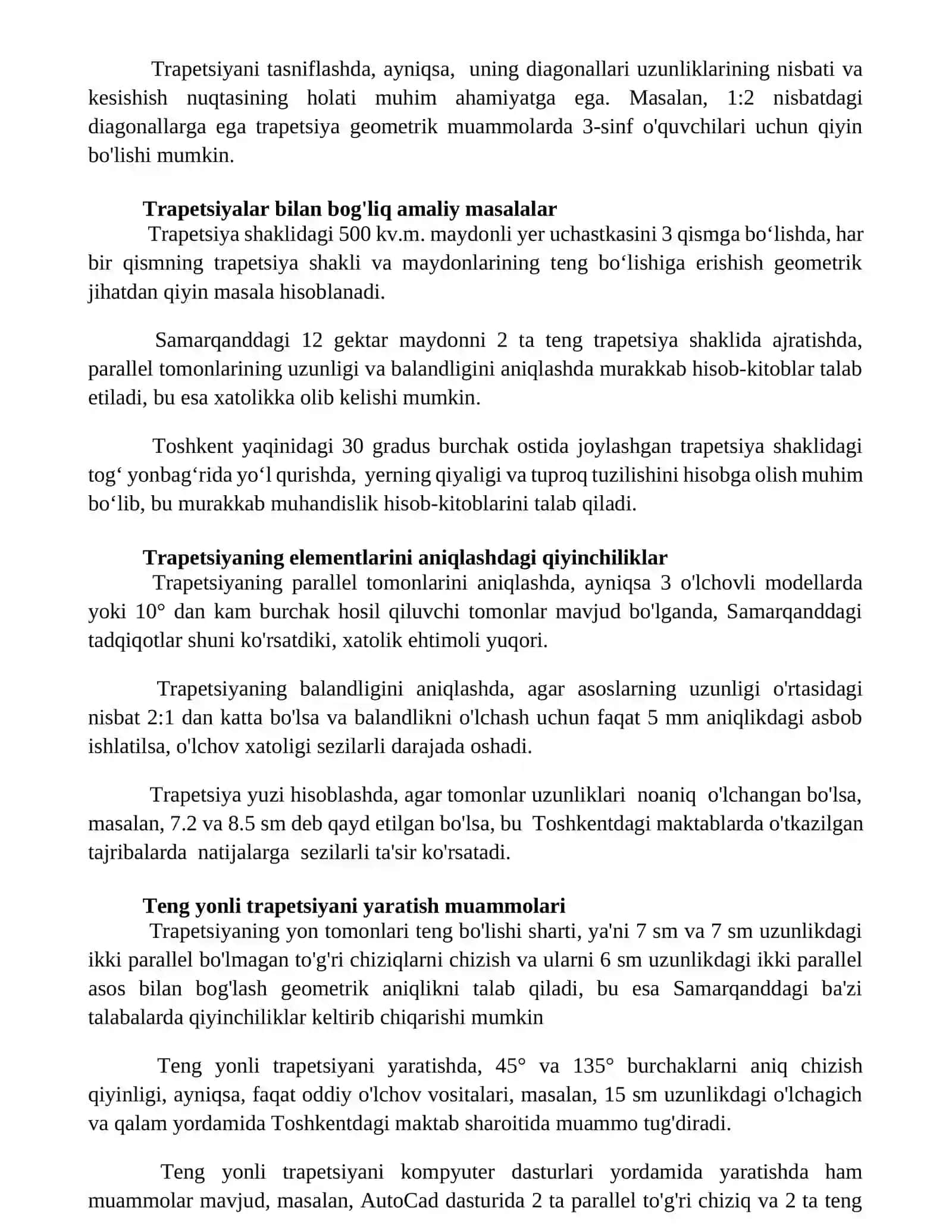 Trapetsiya yasashga doir masalalar 3