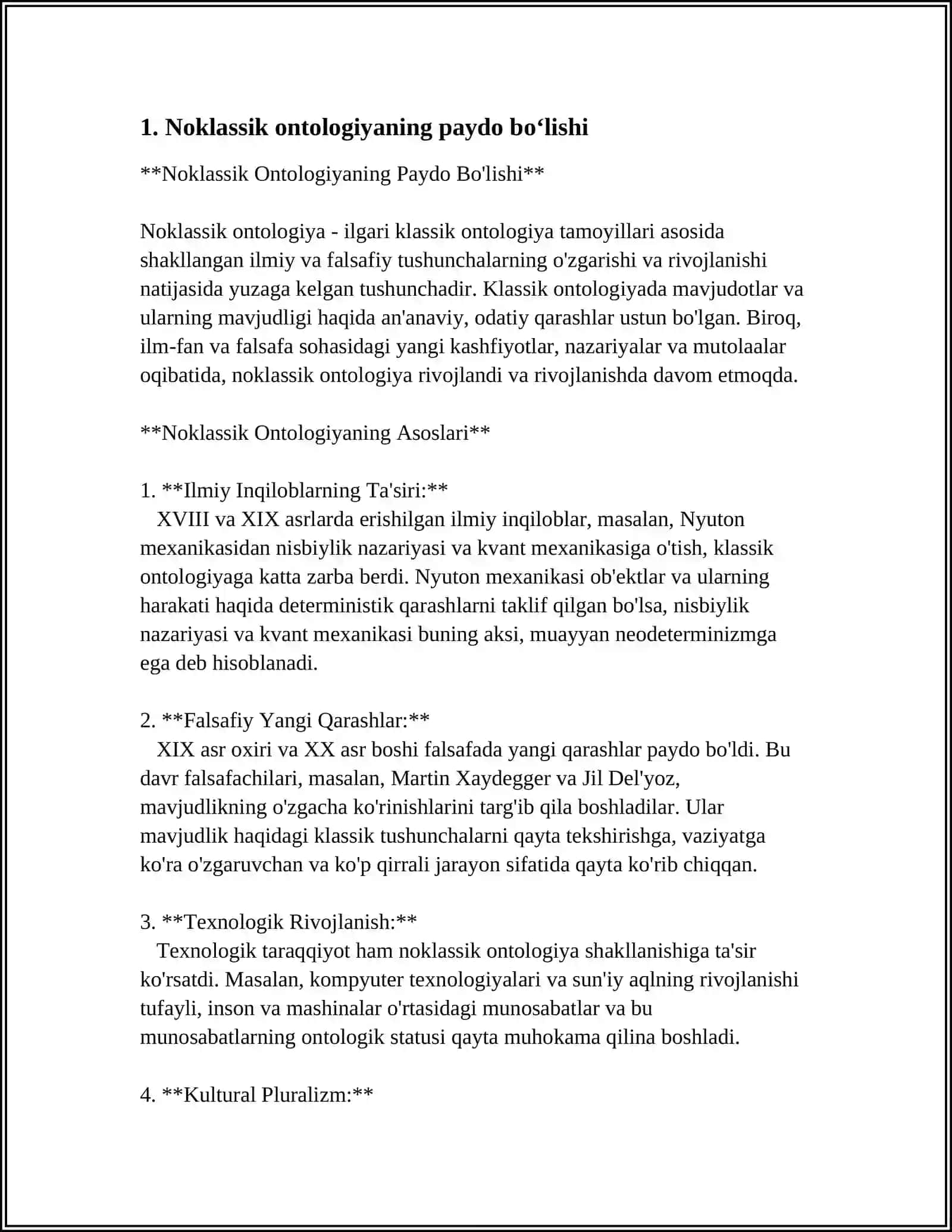 Noklassik Ontologiyaning Paydo Bo'lishi 3