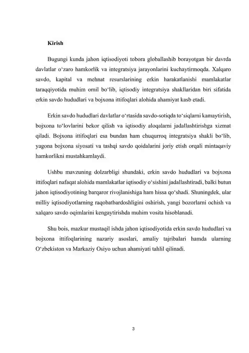 Jahon iqtisodiyotida erkin savdo hududlari va bojxona ittifoqlari 3