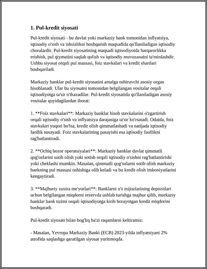O'ZBEKISTON RESPUBLIKASI MARKAZIY BANKINING VAZIFALARI 3