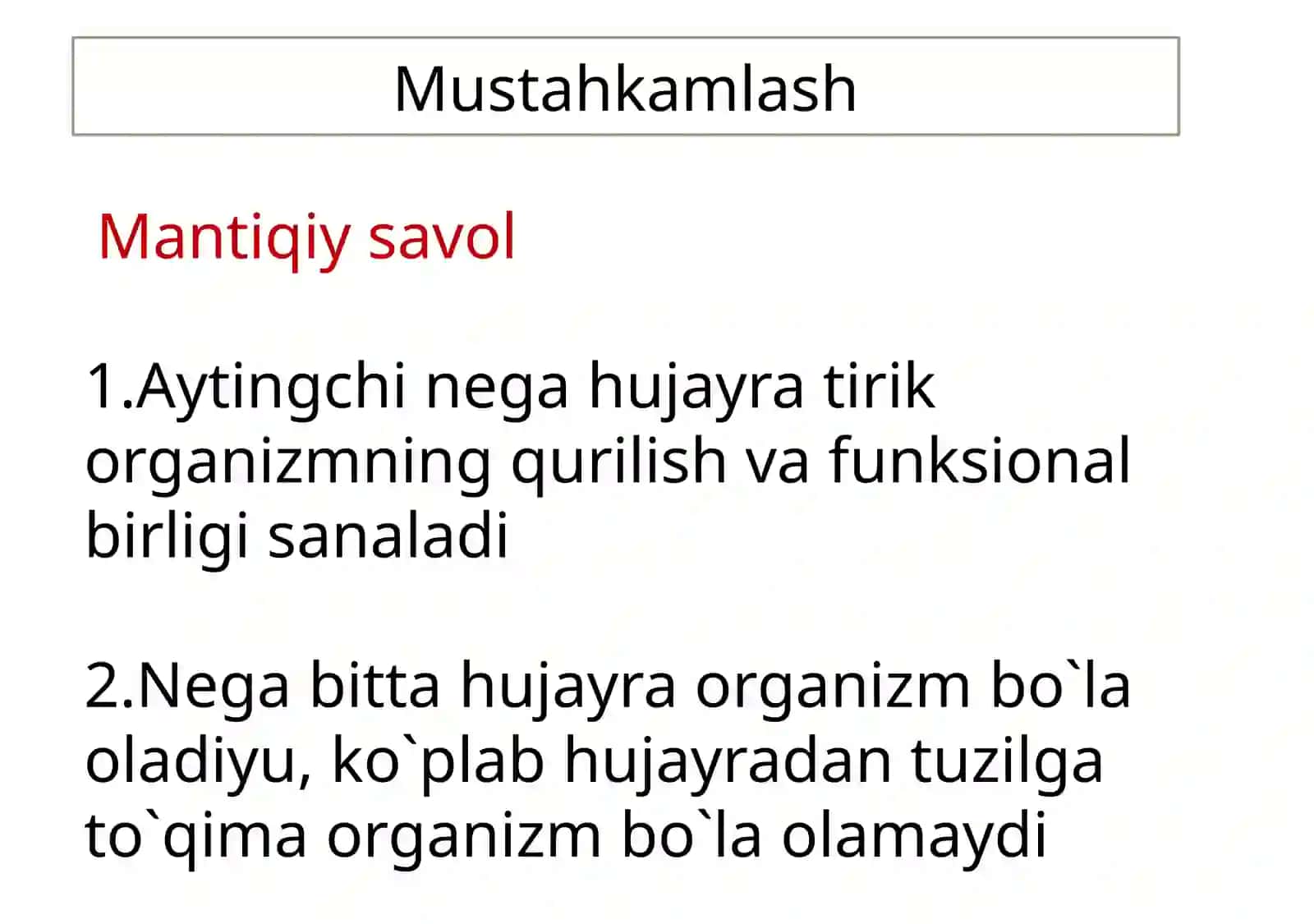 Hujayrava organizmining hayotiy xossalari 3