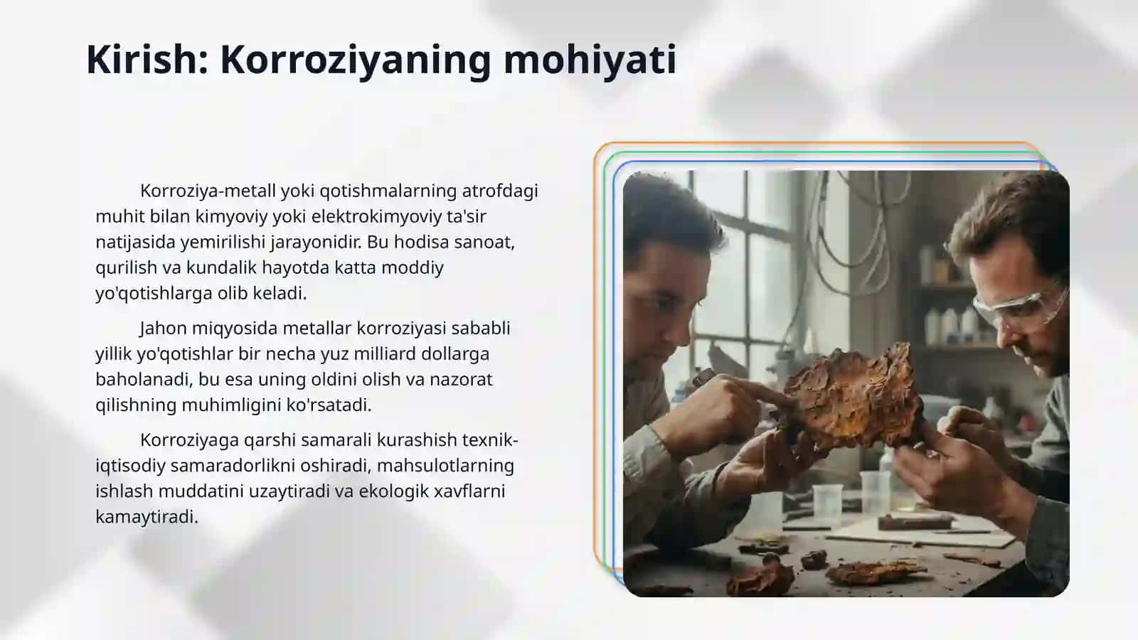 Metallar korroziyasini o'rganish 3