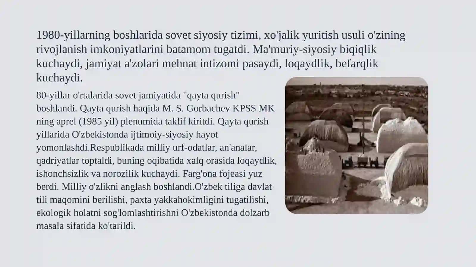 Mustaqillikka erishish arafasida O’zbekistondagi ijtimoiy-siyosiy jarayonlar 3