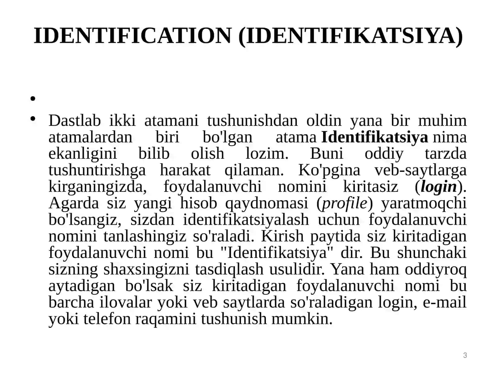 IDENTIFIKATSIYA 3