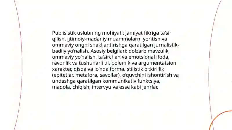 Publisistik uslub va uning meyorlari 3