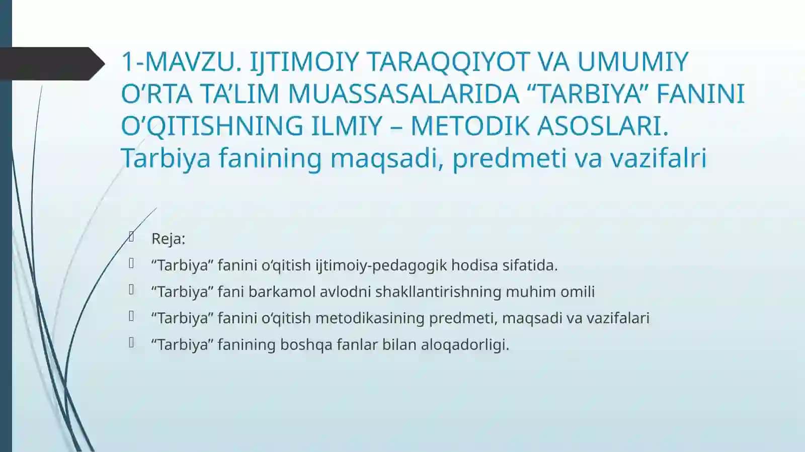 Tarbiya fanini o‘qitish metodikasi 3