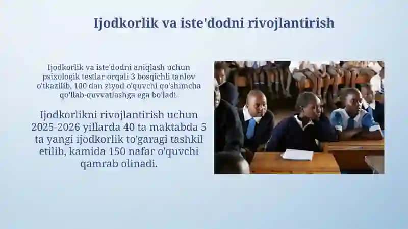 Ijodkorlik va iste'dodni rivojlantirish 3