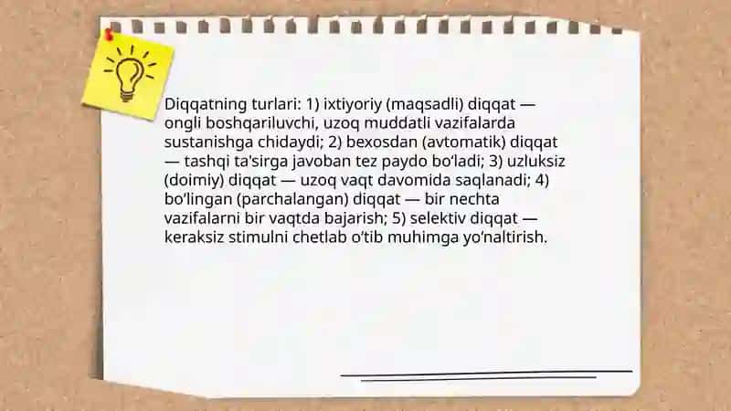 Diqqat va xotira 3