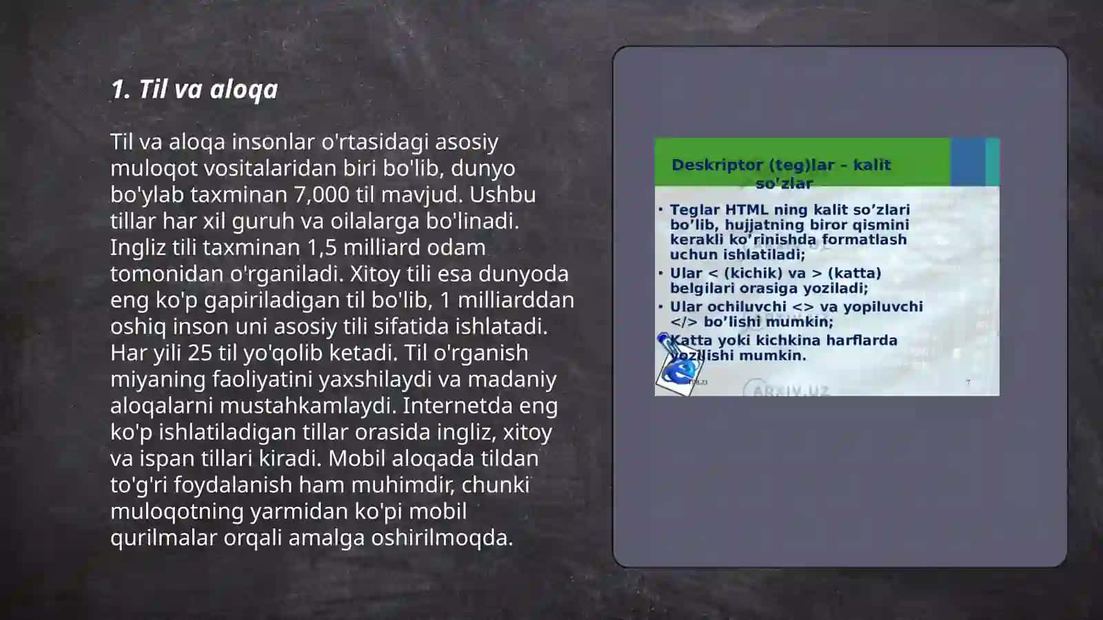 Til sathlari va ularning birliklari 3