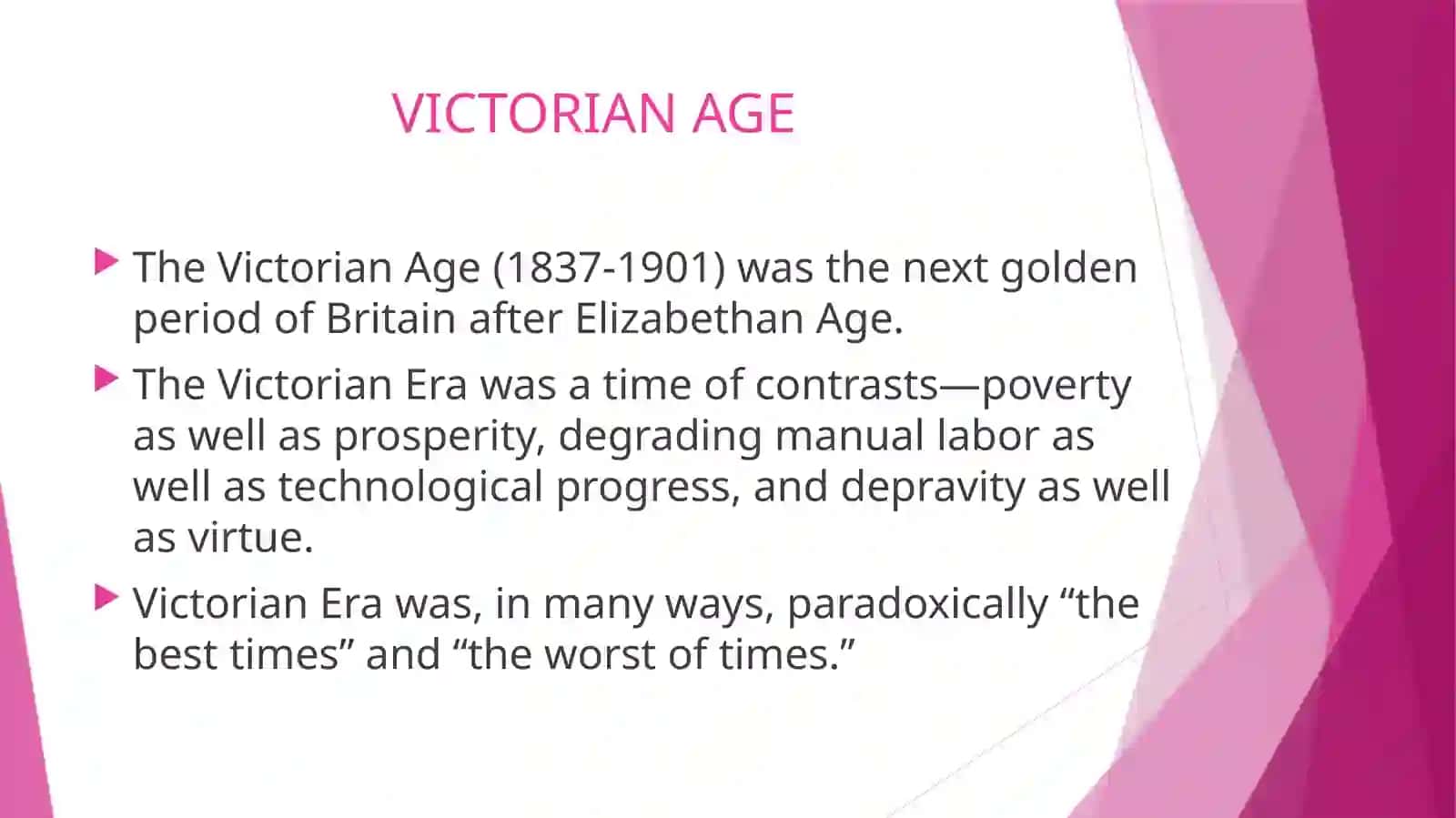 THE VICTORIAN AGE (1837 TO 1901) IN ENGLISH LITERATURE 3