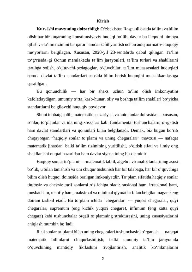 Haqiqiy sonlar to‘plamining chegaralari 3