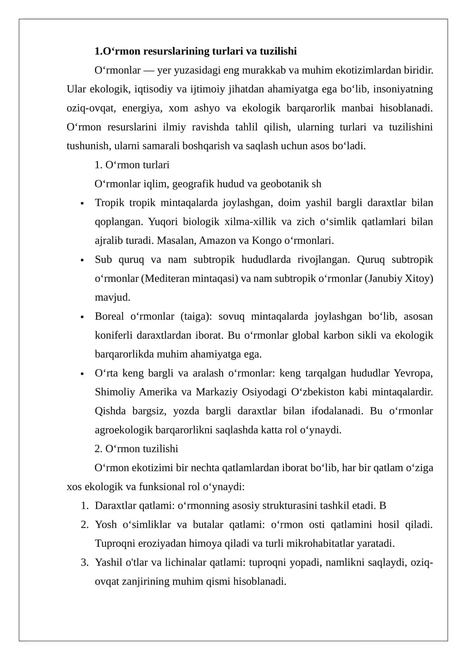 O’rmon resurslari va ularni saqlash 3