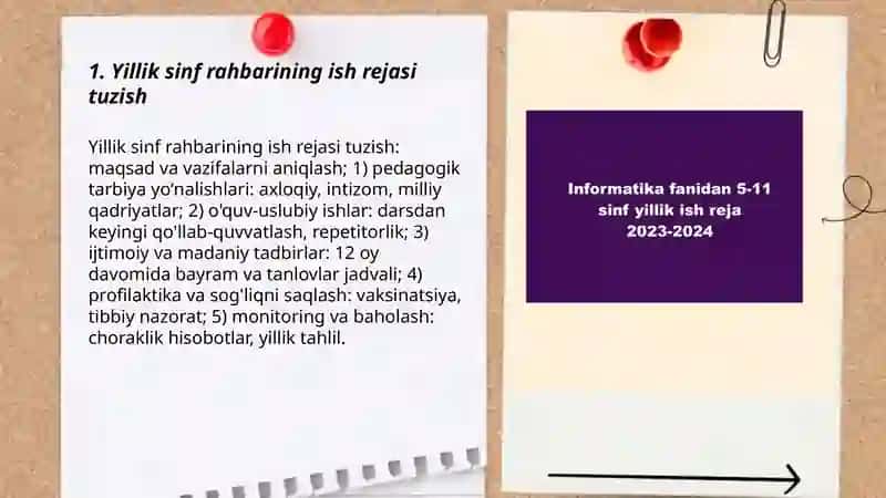 Yillik sinf rahbarining ish rejasi 3