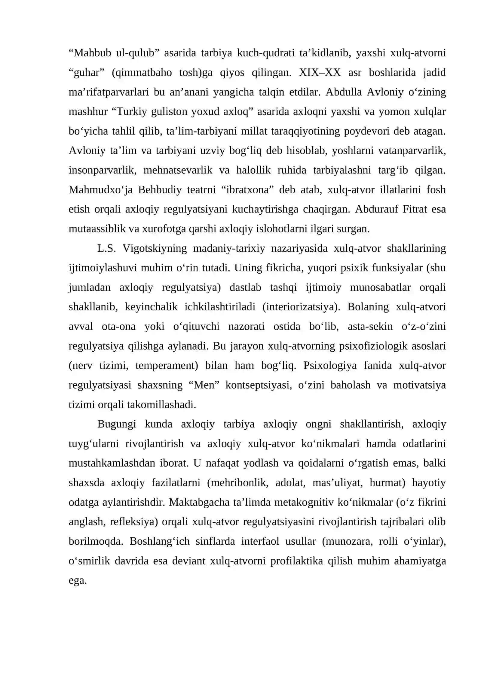 Axloqiy xulq atvor regulyatsiyasining takomillashuvi 3